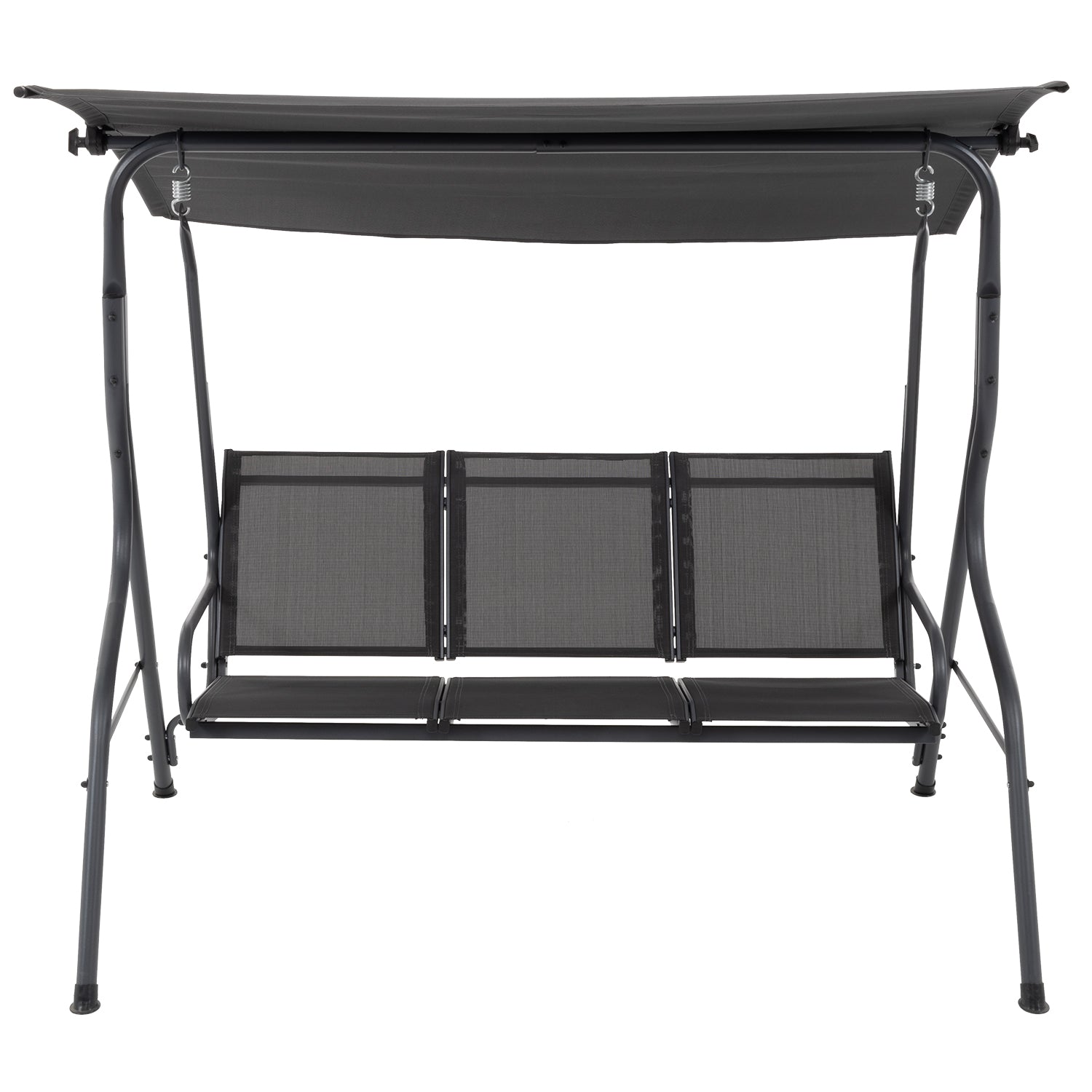 VESTIAMO CASA - Dondolo 3 Posti in acciaio e seduta in textilene Antracite - h150x170x110 cm